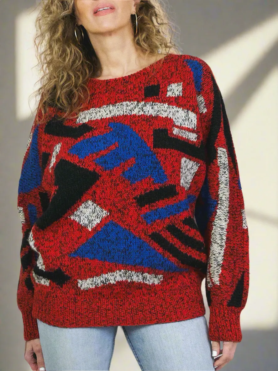 Vintage Abstract Shape Sweater