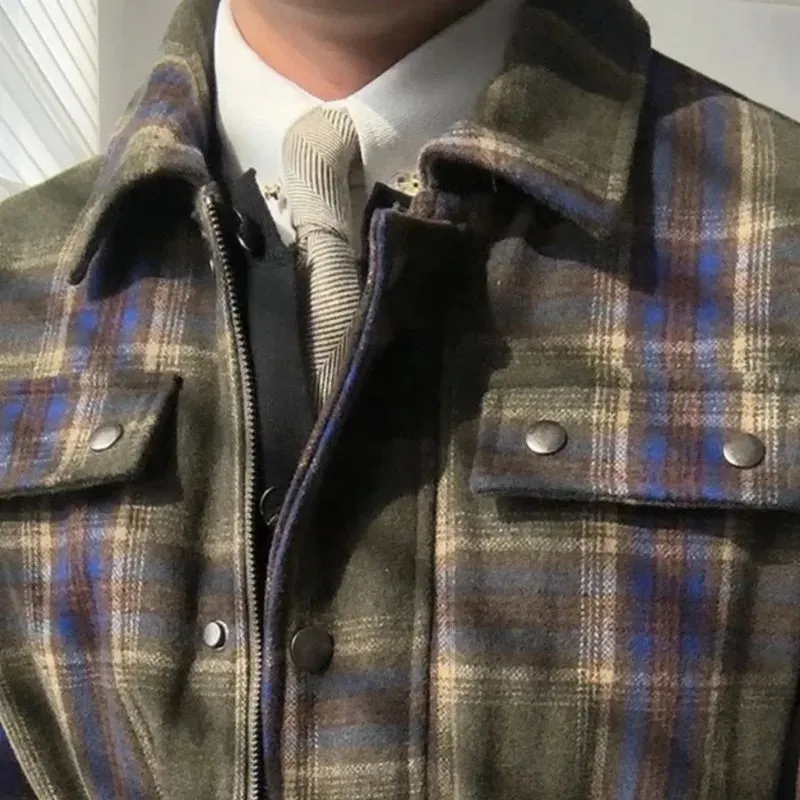 Vintage Plaid Warm Thickened Jacket