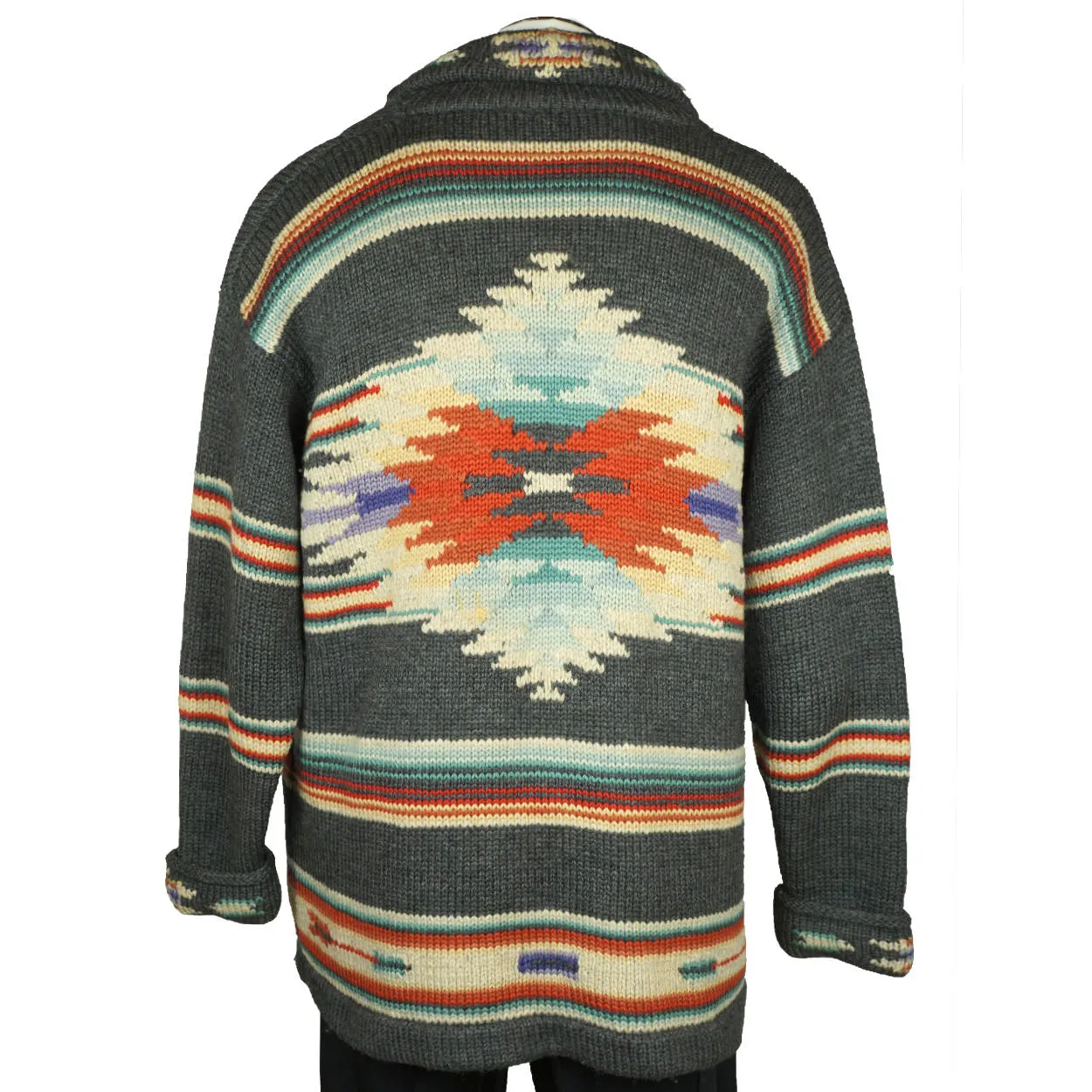 Vintage Ralph Lauren Southwestern Coat Sweater Serape Indian Blanket USA Mens L