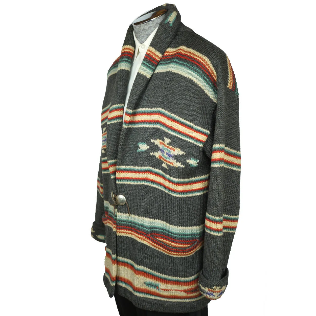 Vintage Ralph Lauren Southwestern Coat Sweater Serape Indian Blanket USA Mens L