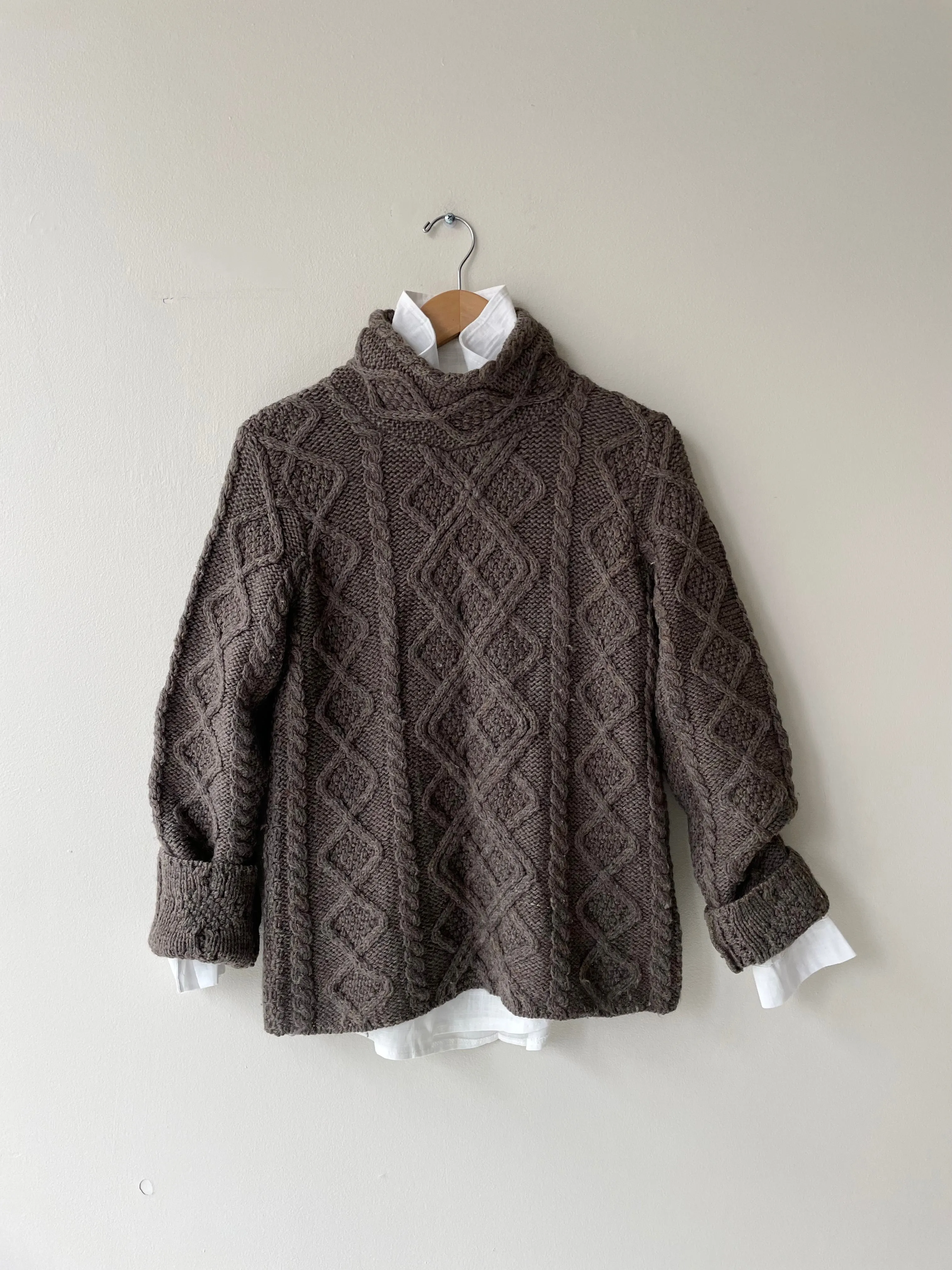 Walnut Wool Cable Knit