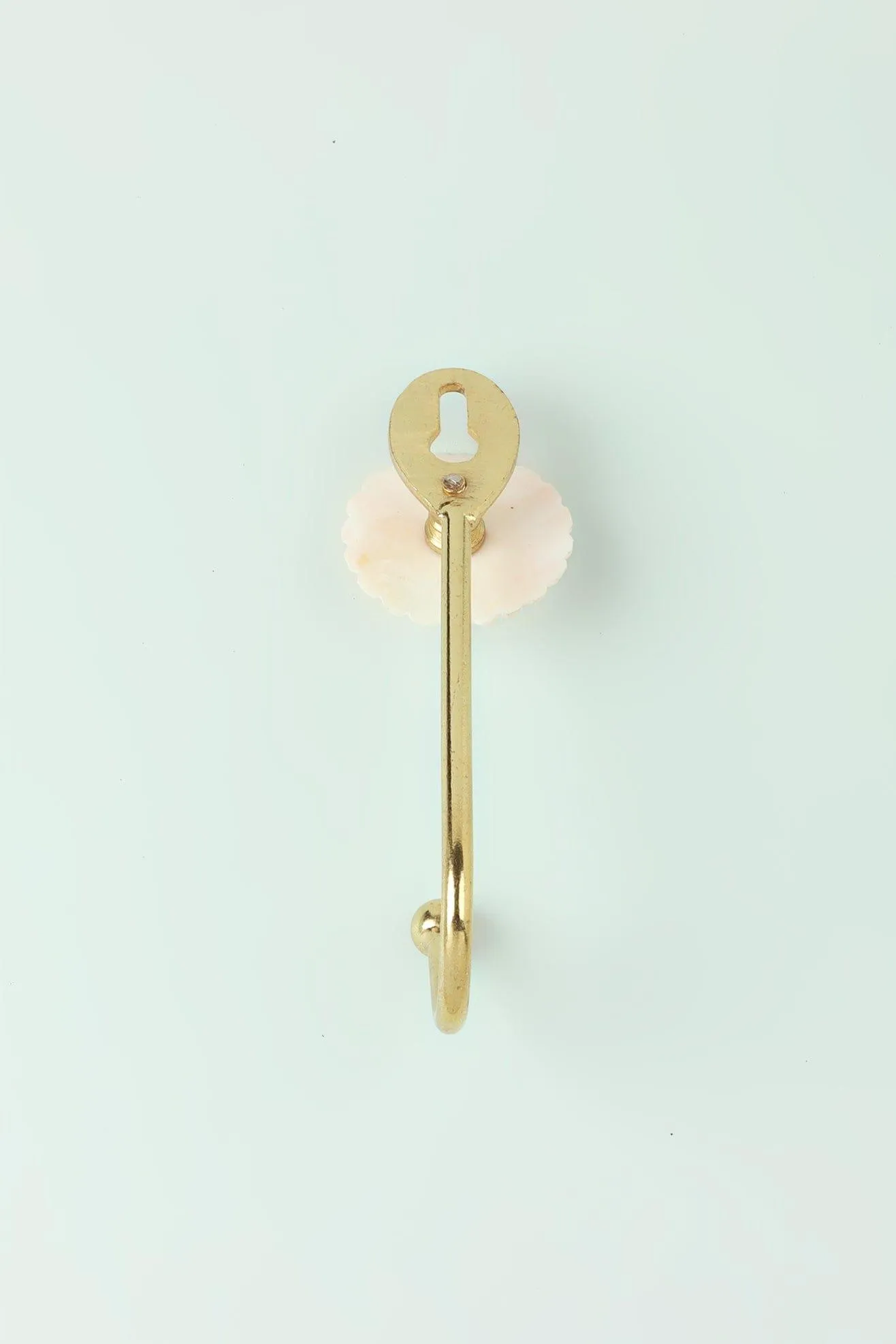 White Pearl Flower Patterned Brass Coat Hooks