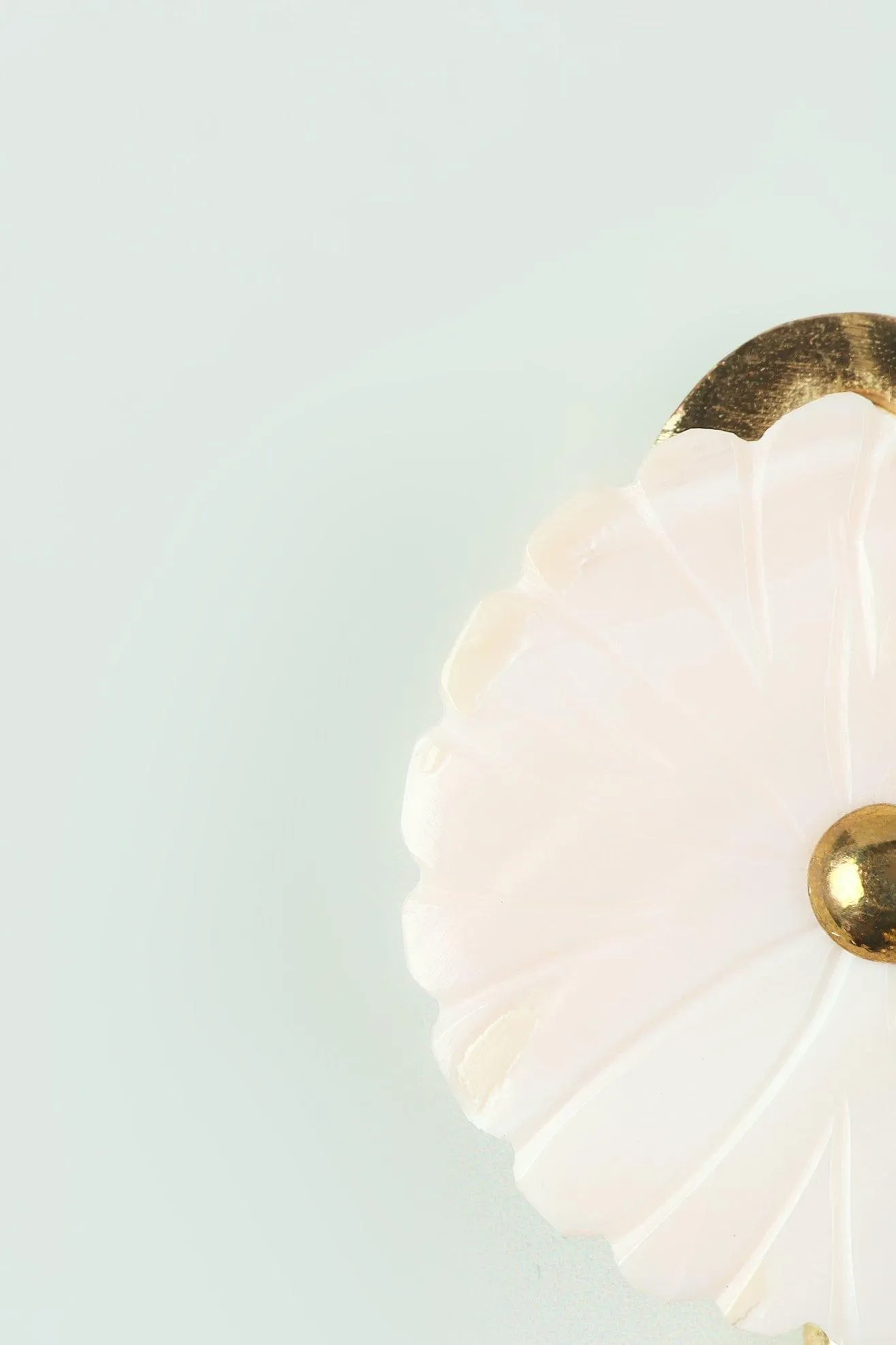 White Pearl Flower Patterned Brass Coat Hooks