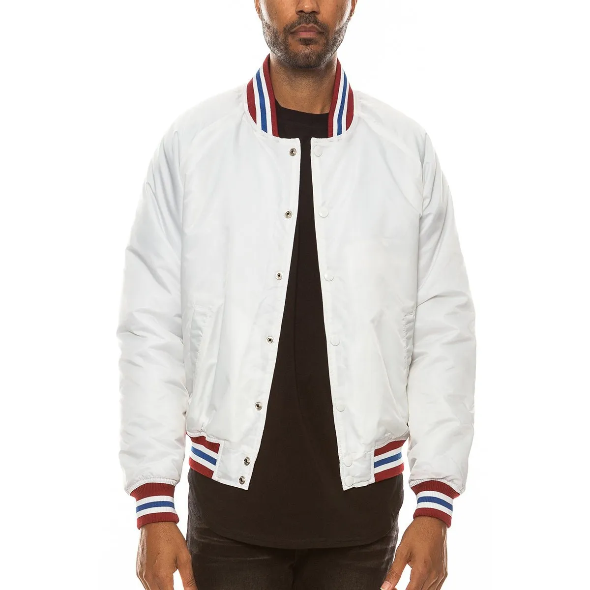 White Varsity Bomber Jacket