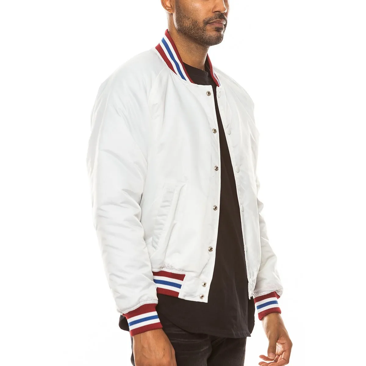 White Varsity Bomber Jacket