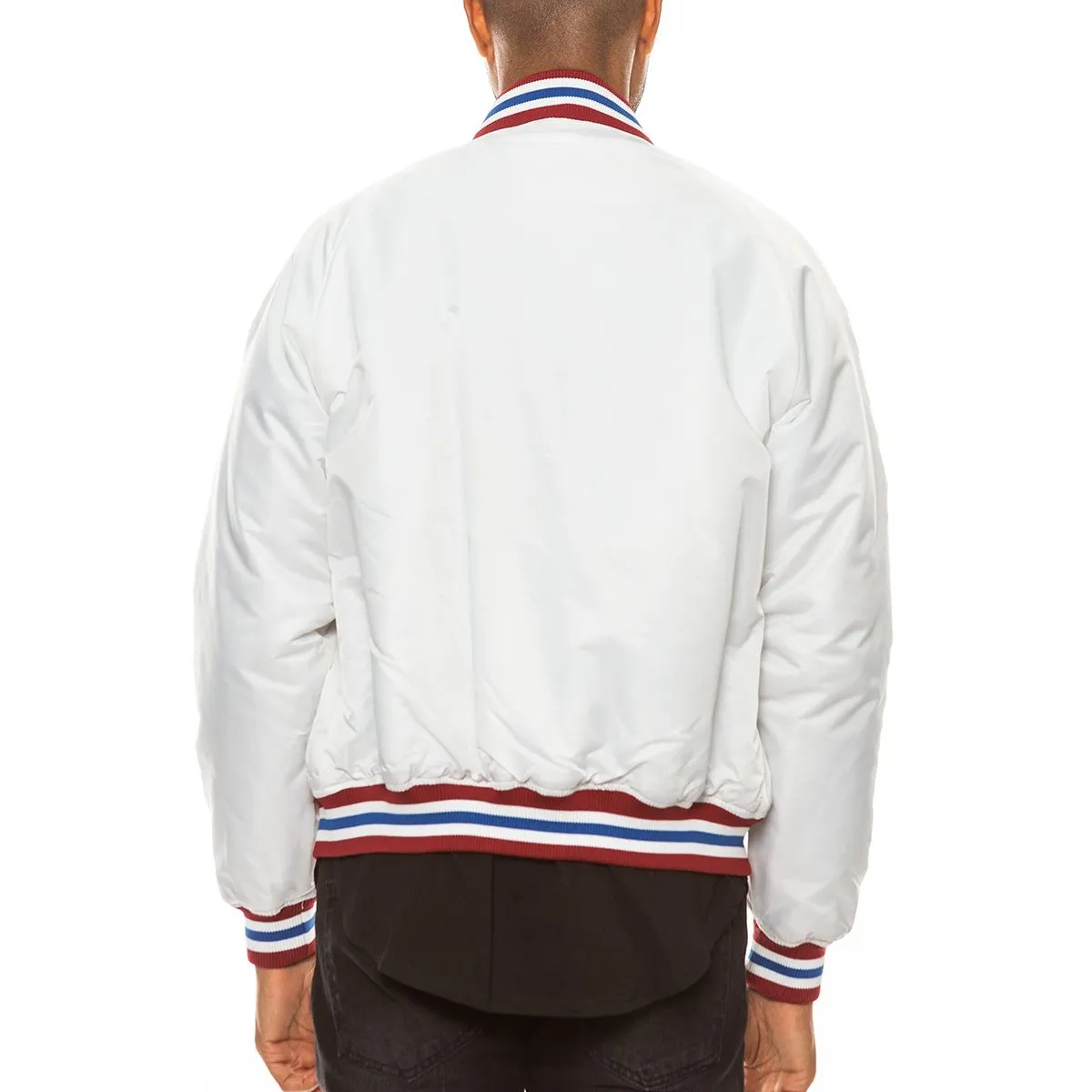 White Varsity Bomber Jacket