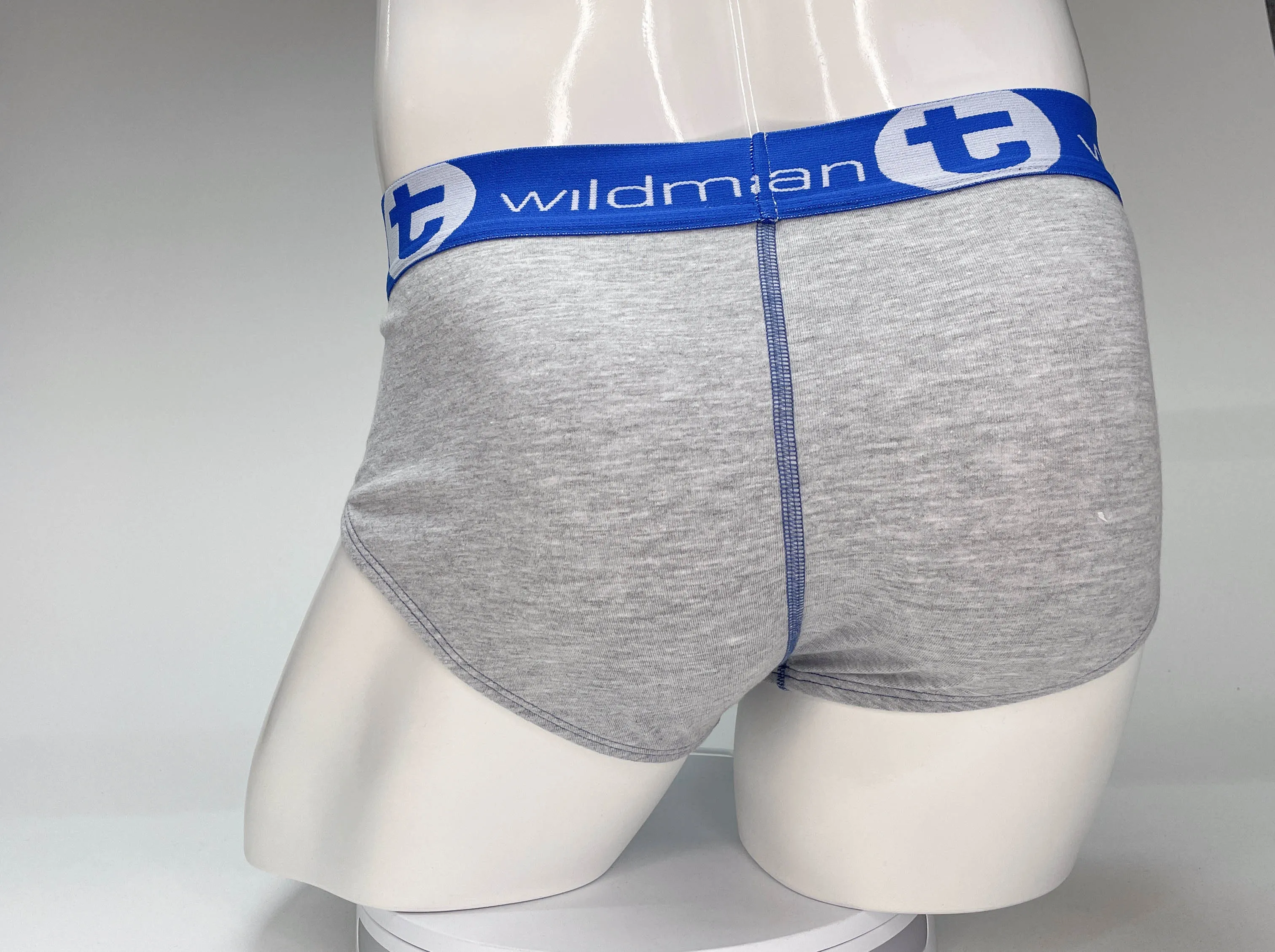 WildmanT Big Boy Pouch Cotton Brief Gray and Blue