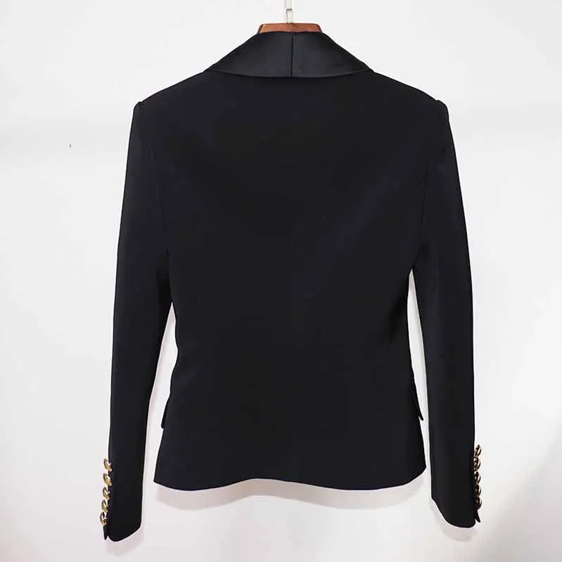 Women Coats Black Jacket Long Sleeves Blazer Breasted Coat