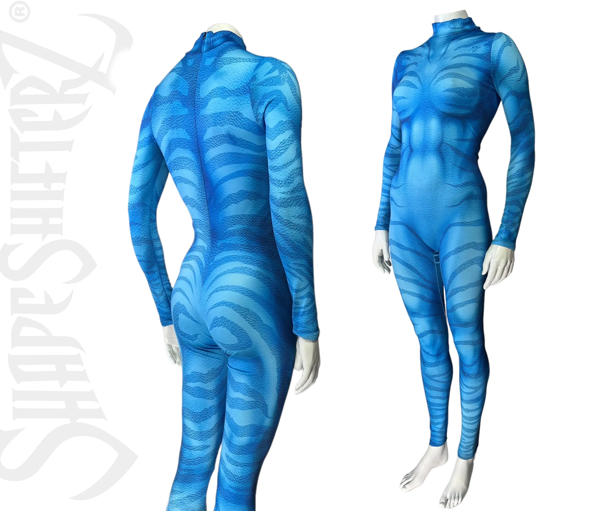 Women's Blue Zebra Bodysuit - Cosplay | Athletics | Performance