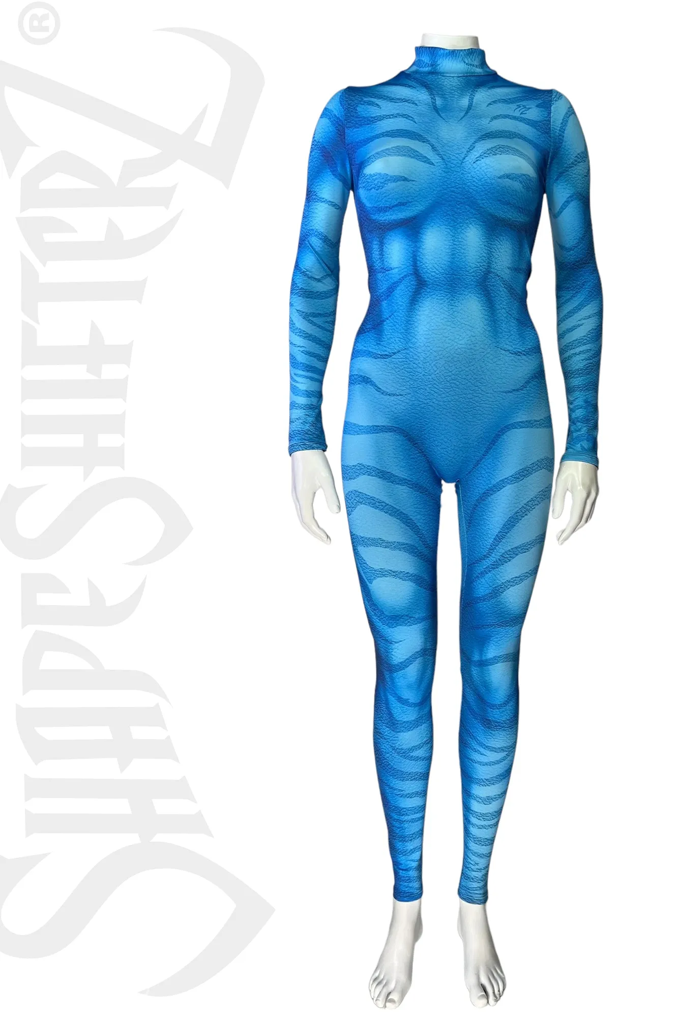 Women's Blue Zebra Bodysuit - Cosplay | Athletics | Performance