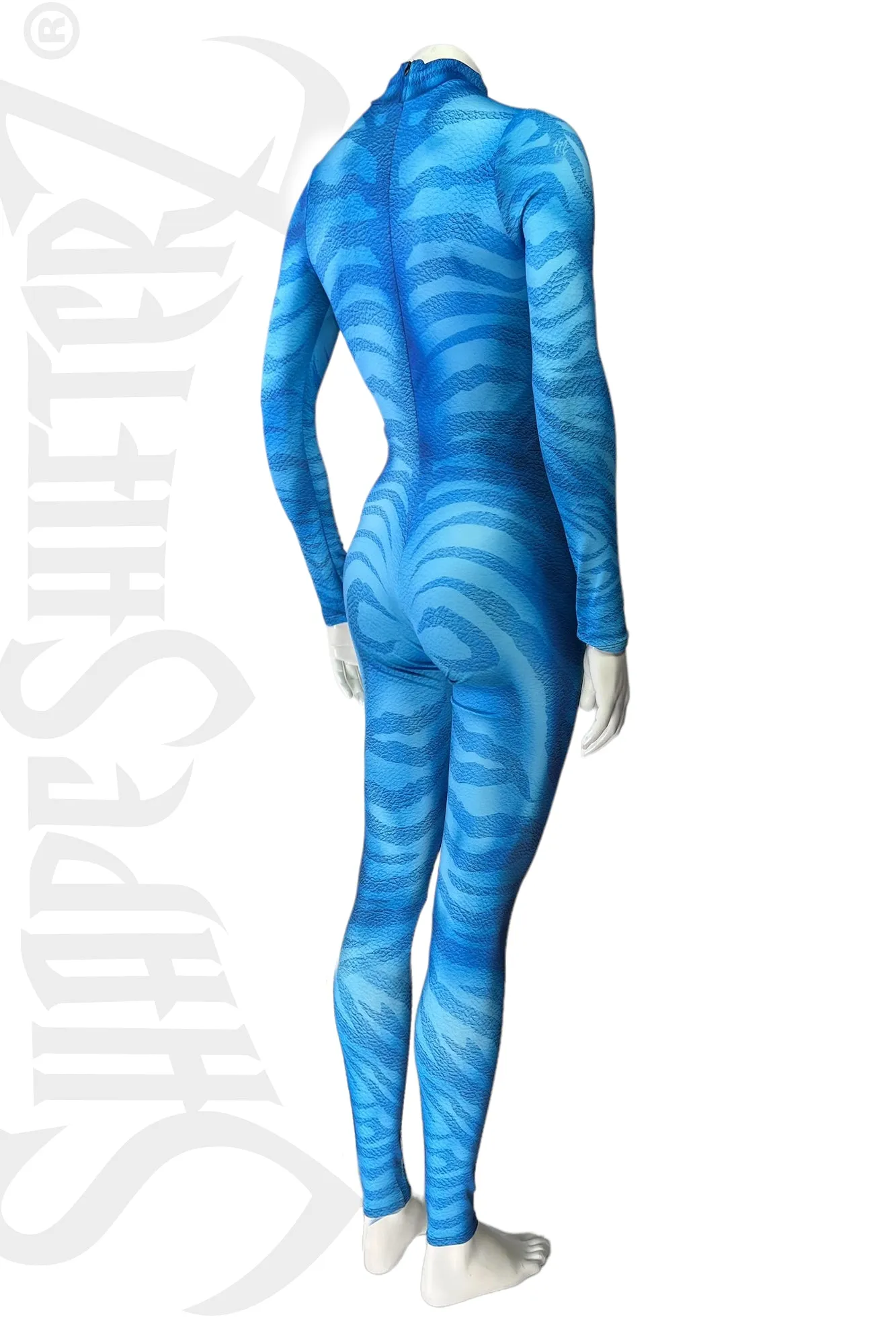 Women's Blue Zebra Bodysuit - Cosplay | Athletics | Performance