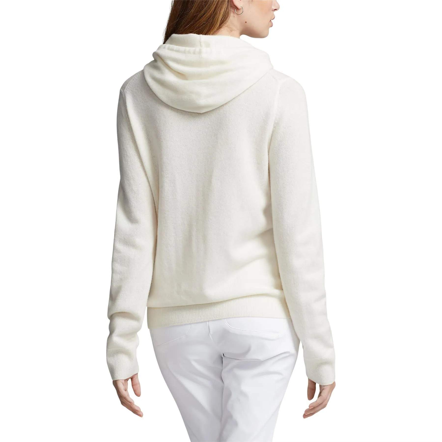 Womens Cashmere Hooded Sweater Parchment Cream - AW23