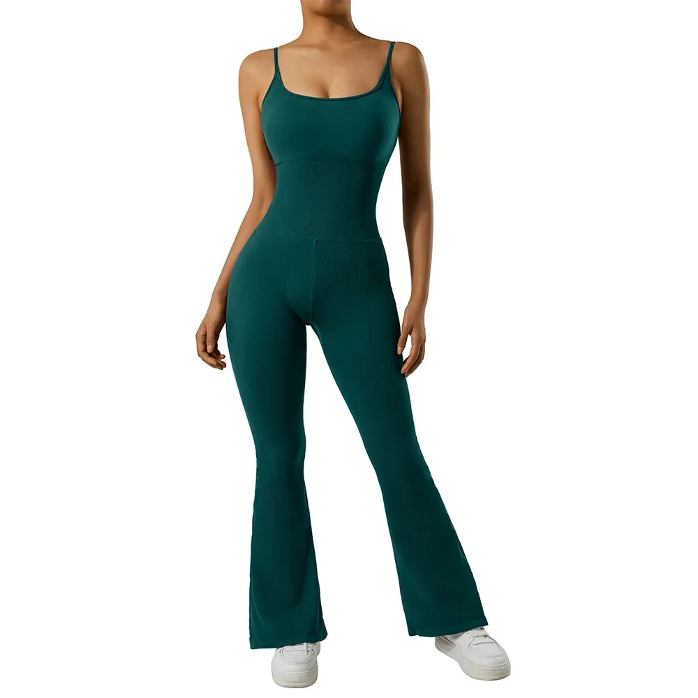 Women's  Ribbed One Piece Jumpsuits Outfits Bodycon Bodysuit Sexy Rompers Short Sleeve Exercise Yoga Jumpsuit Sportswear Mujer