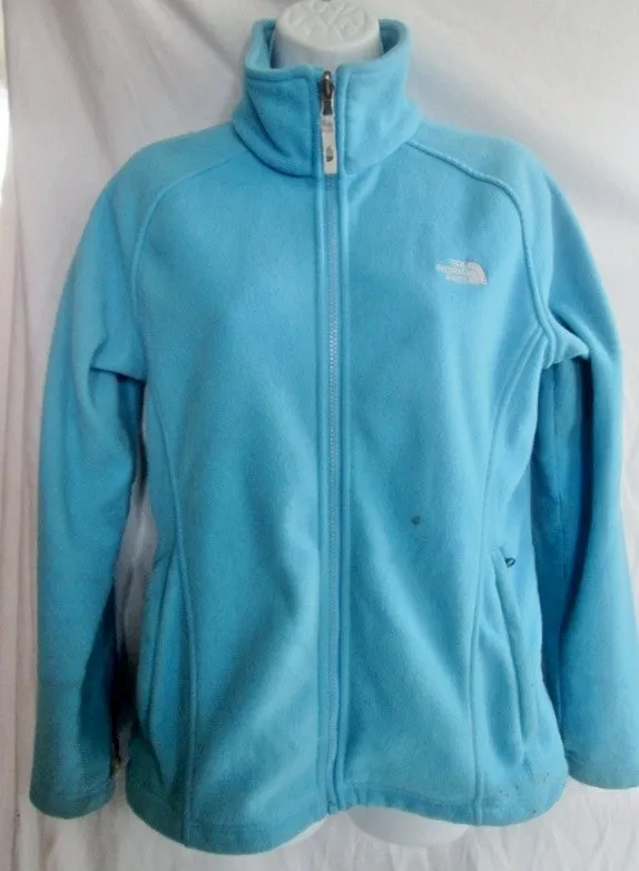 Womens THE NORTH FACE FULL ZIP FLEECE JACKET Coat POWDER Light BLUE L