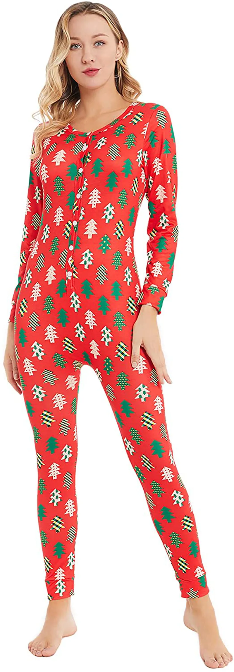 YANGXINYUAN Womens Onesie Pajamas Base Layers Thermal Underwear Long Sleeve Jumpsuit Sleepwear