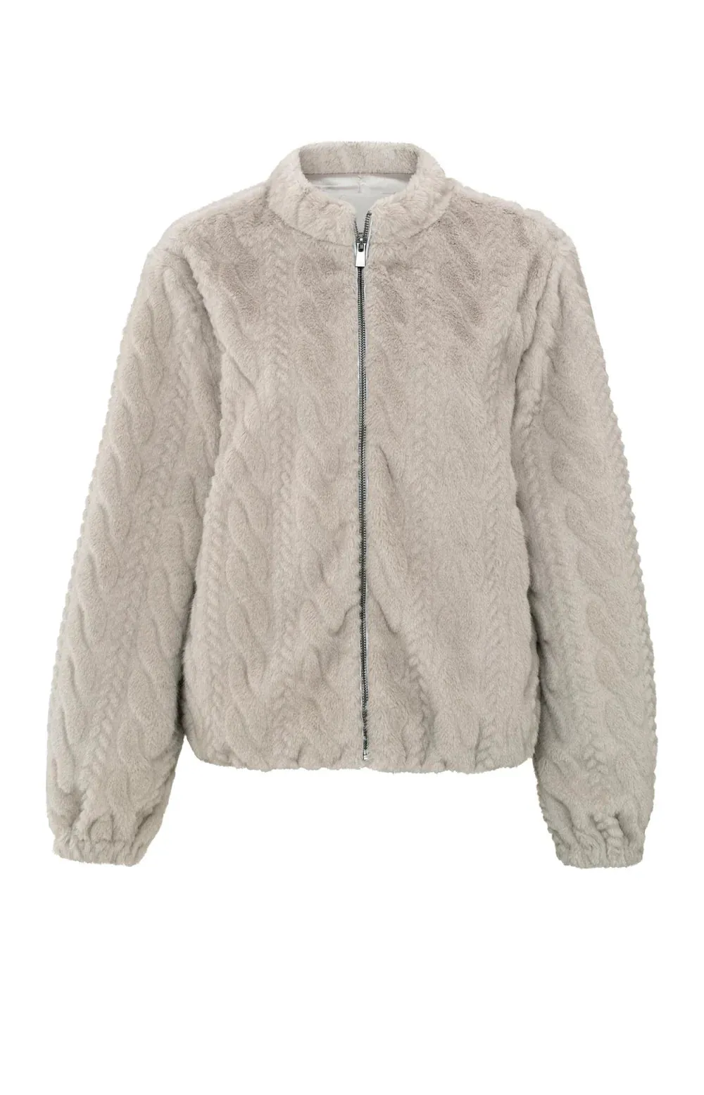 YAYA SHORT SOFT FAUX FUR JACKET MED GREY