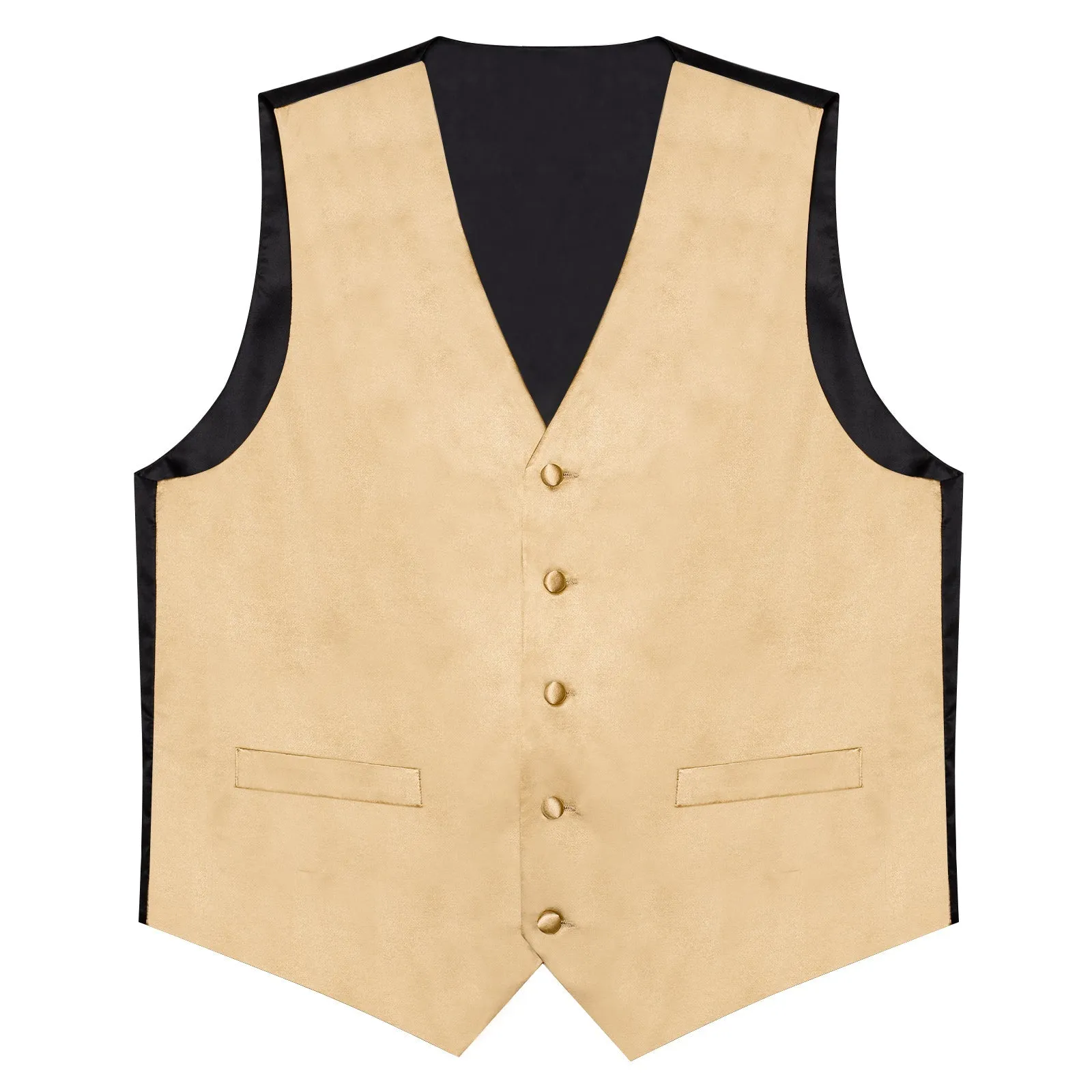 Yellow Solid Silk Men's Vest Single Vest