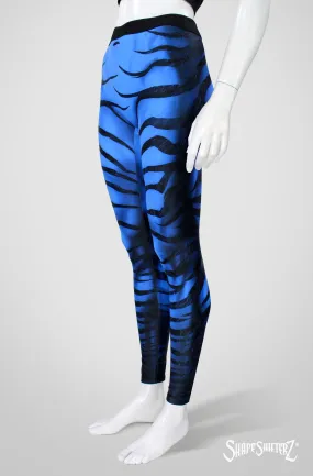 Zebra Leggings - Blue - High Contour